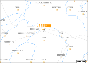 map of Lesegno