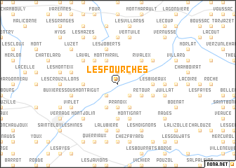 map of Les Fourches