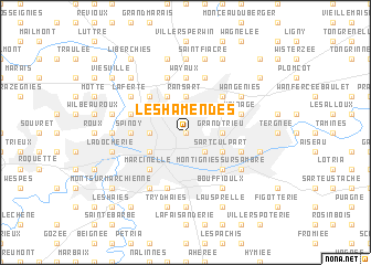 map of Les Hamendes