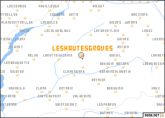 map of Les Hautes Graves