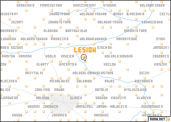 map of Lesiów