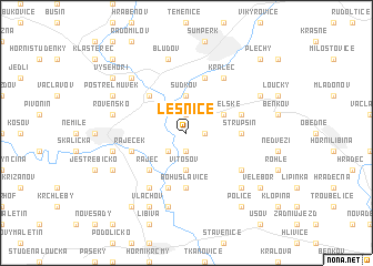 map of Lesnice