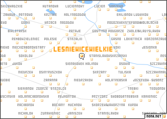 map of Leśniewice Wielkie