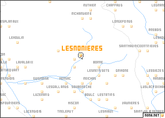 map of Les Nonières