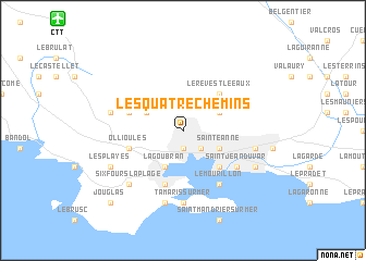 map of Les Quatre Chemins