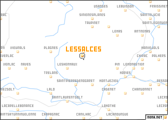 map of Les Salces