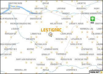 map of Lestignac