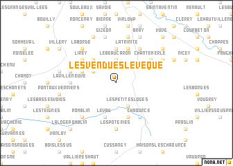 map of Les Vendues-LʼÉvêque