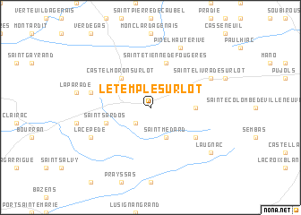 map of Le Temple-sur-Lot