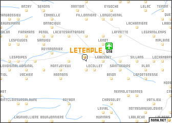 map of Le Temple