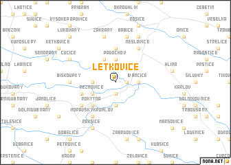 map of Letkovice