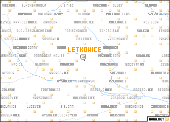 map of Łętkowice