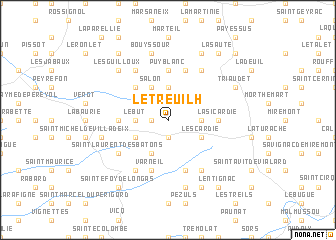 map of Le Treuilh