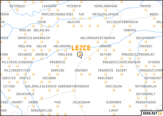 map of Łeźce