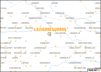 map of Lézignac-Durand