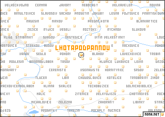 map of Lhota pod Pannou