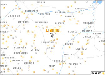 map of Líbano