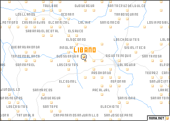 map of Libano