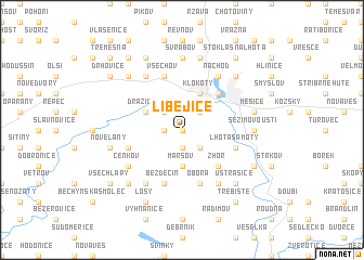 map of Libějice