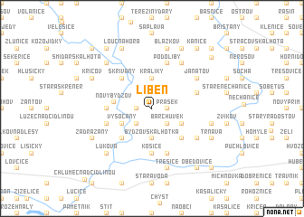 map of Libeň