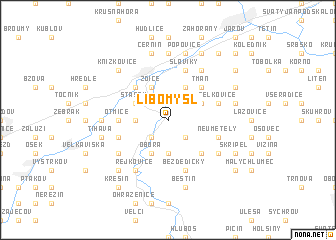 map of Libomyšl