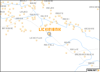 map of Lički Ribnik