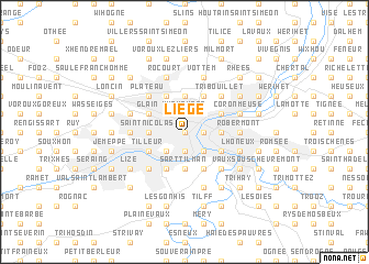 map of Liège