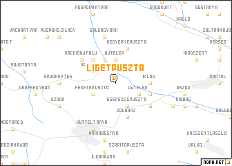 map of Ligetpuszta