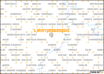 map of Lipiny u Radošovic