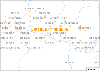 map of Liptovský Mikuláš