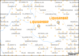 map of Liquidámbar
