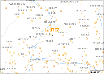 map of Ljutež