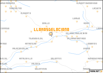 map of Llamas de Laciana