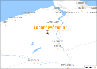 map of Llanbedr-y-cennin