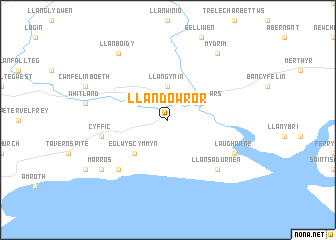 map of Llandowror