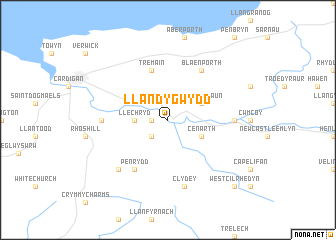 map of Llandygwydd