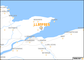 map of Llanfaes