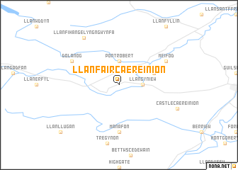 map of Llanfair Caereinion