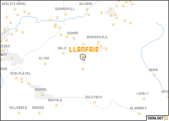 map of Llanfair