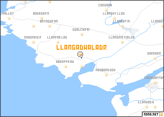 map of Llangadwaladr
