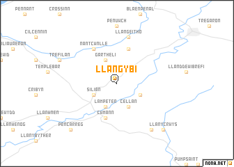 map of Llangybi