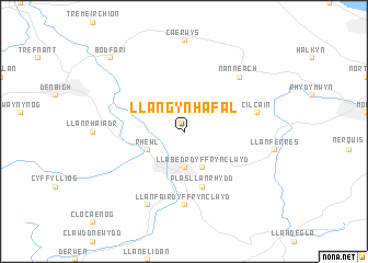 map of Llangynhafal