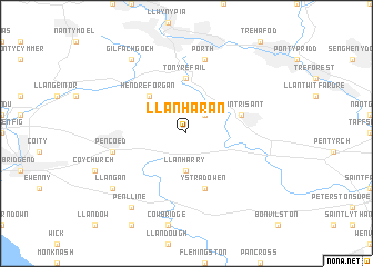 map of Llanharan