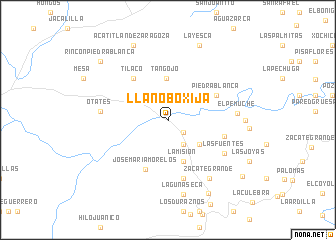 map of Llano Boxijá