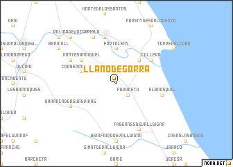 map of Llano de Gorra