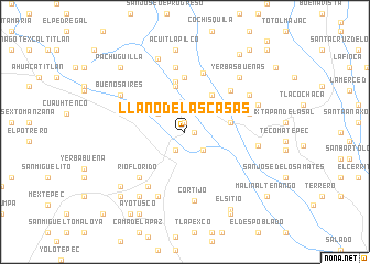 map of Llano de las Casas