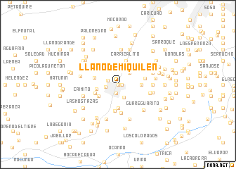map of Llano de Miquilén