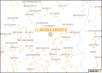 map of Llano de Urarco