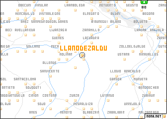 map of Llano de Zaldu