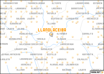 map of Llano La Ceiba